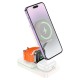Бездротовий зарядний пристрій HOCO CQ10 Consuelo folding 3-in-1 wireless fast charger Milky White