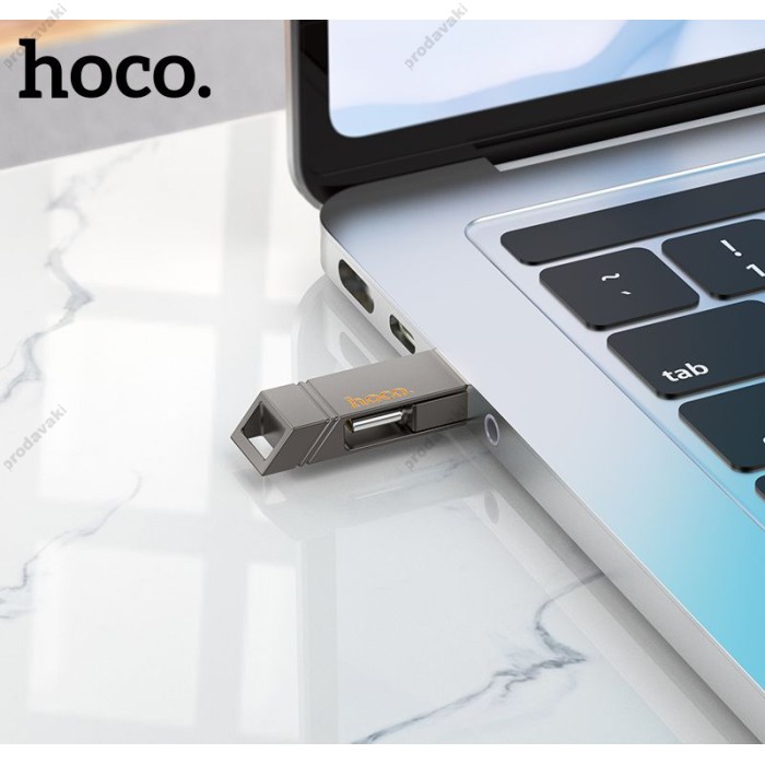 Флеш накопичувач USB HOCO UD14 Clever USB3.2 Type-C mini flash drive 256GBmetal gray
