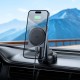 Автомобільний тримач із бездротовою зарядкою Hoco HW16 Speed magnetic wireless fast charging (center console) Metal Grey