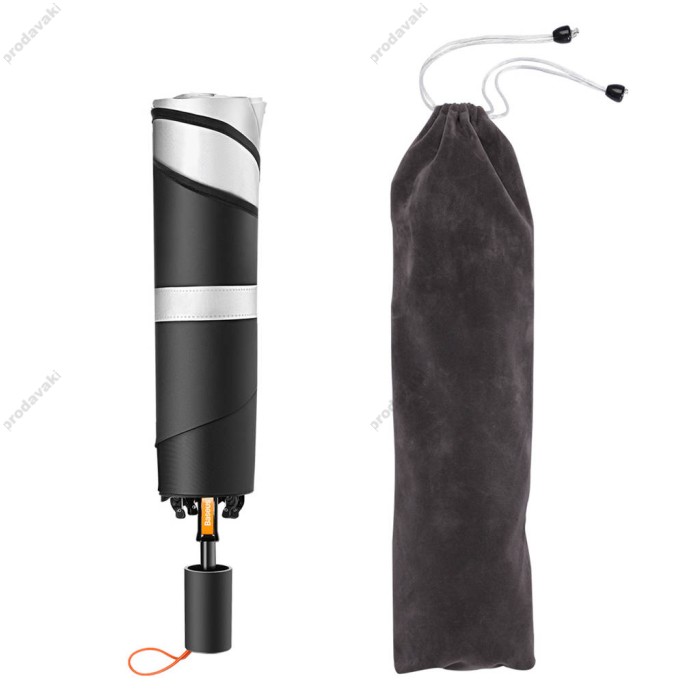 Сонцезахисна шторка-парасолька на лобове скло авто Baseus CoolRide Windshield Sun Shade Umbrella Lite Small 141x75 см Black CRKX000101