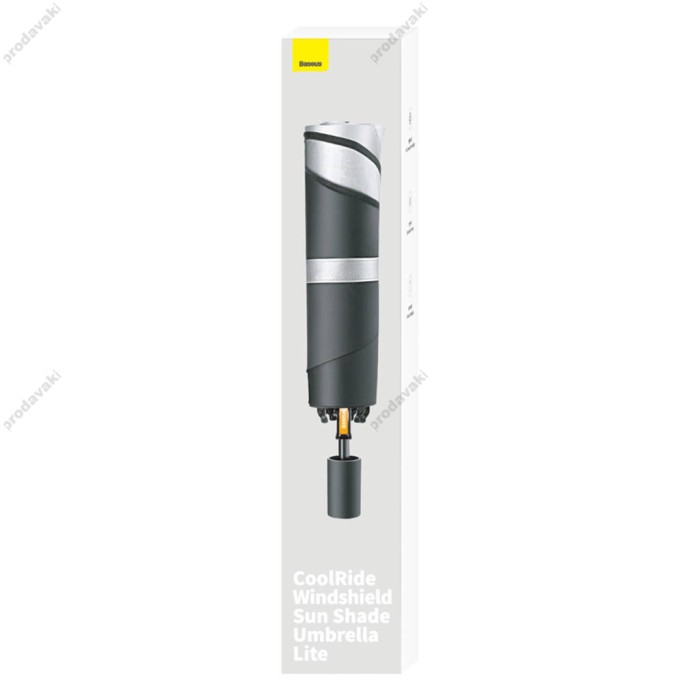 Сонцезахисна шторка-парасолька на лобове скло авто Baseus CoolRide Windshield Sun Shade Umbrella Lite Small 141x75 см Black CRKX000101