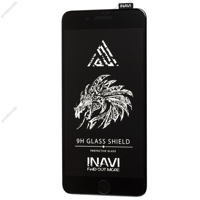 Захисне скло для iPhone 7 Plus / 8 Plus Inavi Premium чорне (OEM)