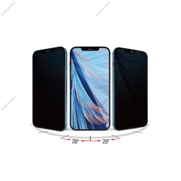 Захисне скло антишпигун WIWU Privacy Screen Protector for iPone 12, 12 pro 6.1'' Transparent Black