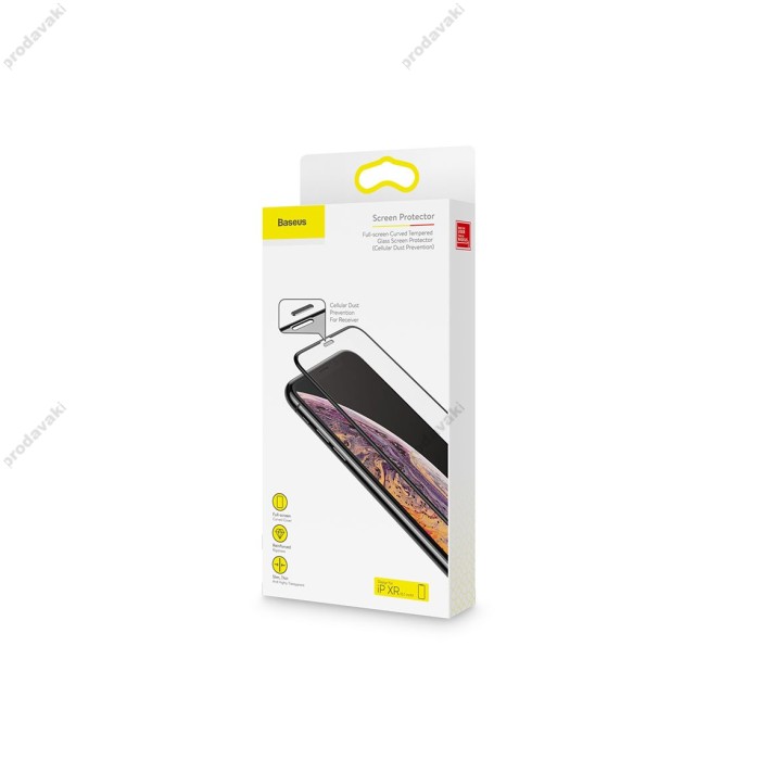 Захисне скло Baseus 0.3 mm full screen curved tempered glass screen protector cellular dust prevention iPhone XR/11
