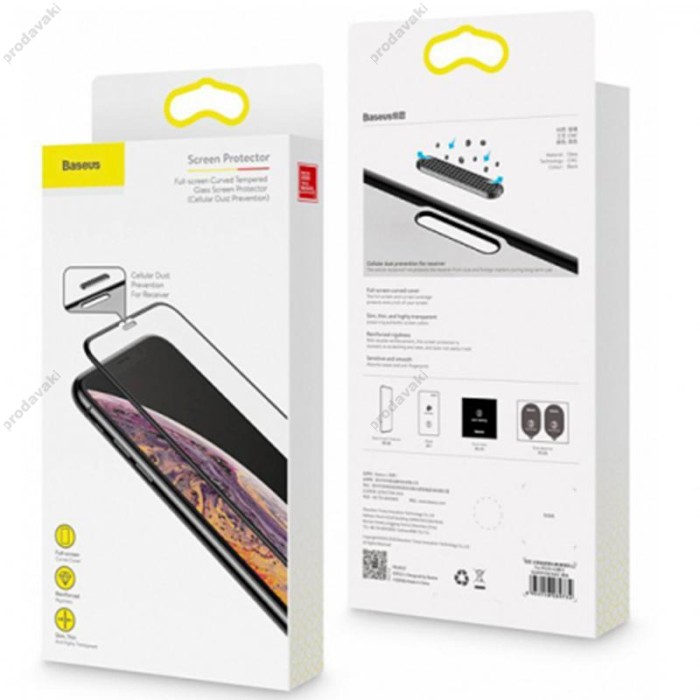 Захисне скло Baseus 0.3 mm full screen curved tempered glass screen protector cellular dust prevention iPhone Xs Max/11 Pro Max