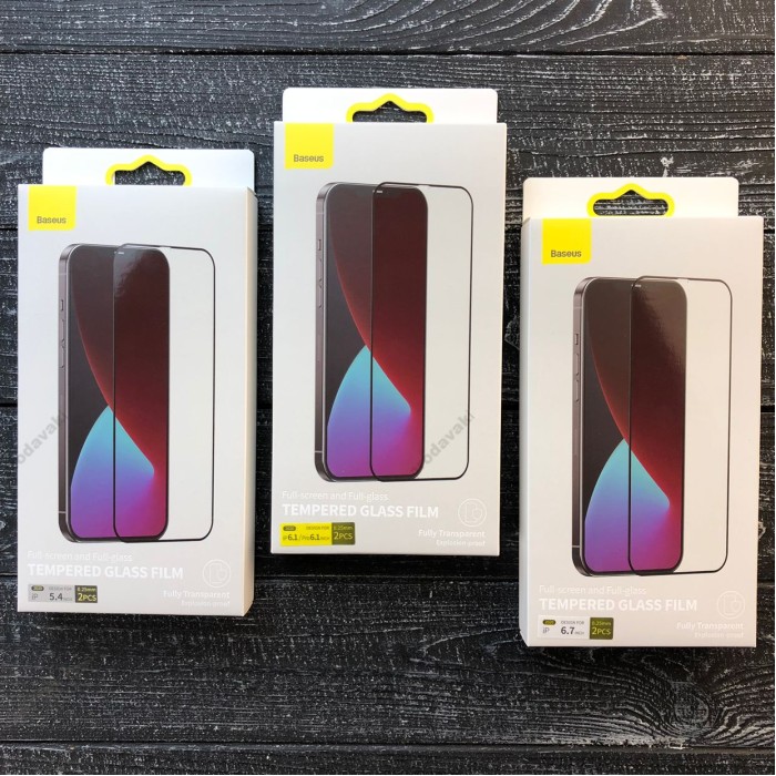 Захисне скло Baseus Full-screen Tempered Glass 0.25mm для iPhone 12 mini (Комплект 2 шт.)