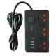 Мережевий подовжувач HOCO DC15 2-in-1 Multi-socket 4USB/1PD18W/3Plug/QC3.0/PD/30W Black