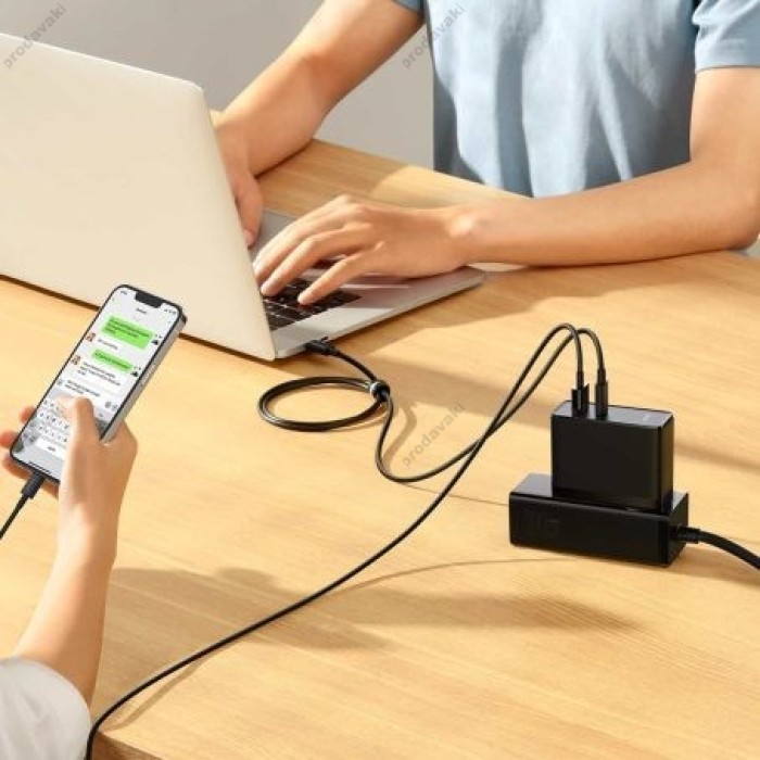 Мережевий зарядний пристрій Baseus GaN5 Pro Fast Charger Type-C cable 100W Black CCGP090201