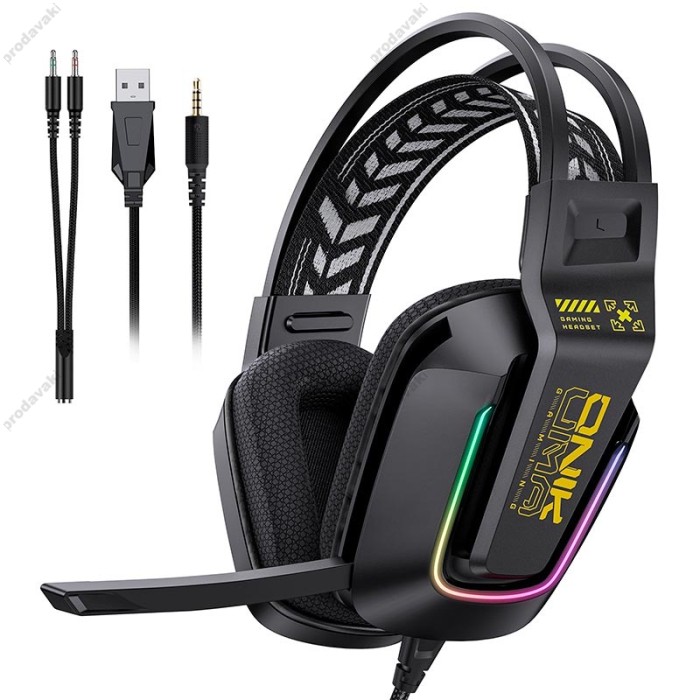 Дротові навушники Onikuma X13 wired gaming Headphone RGB Black