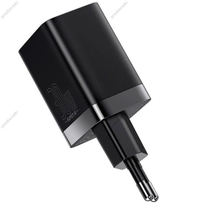 Мережевий зарядний пристрій Baseus Super Si Pro Quick Charger C+U 30W Black CCSUPP-E01