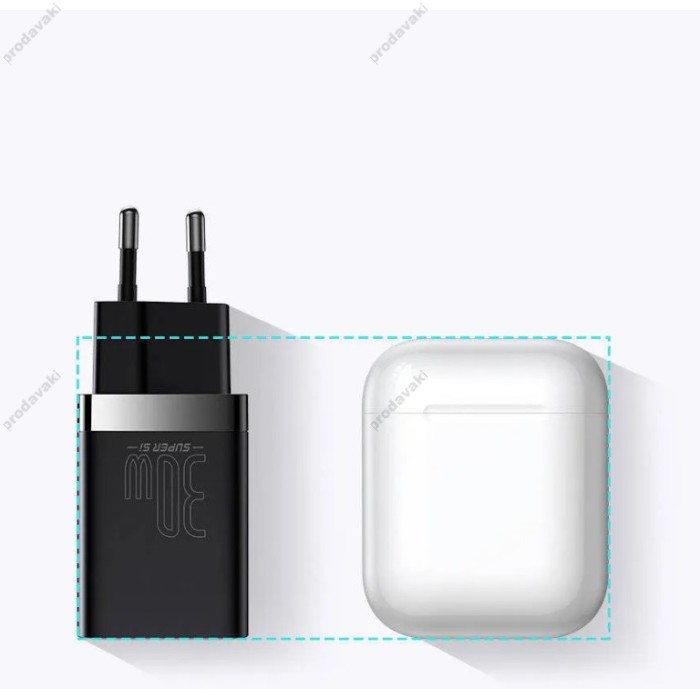 Мережевий зарядний пристрій Baseus Super Si Pro Quick Charger C+U 30W Black CCSUPP-E01