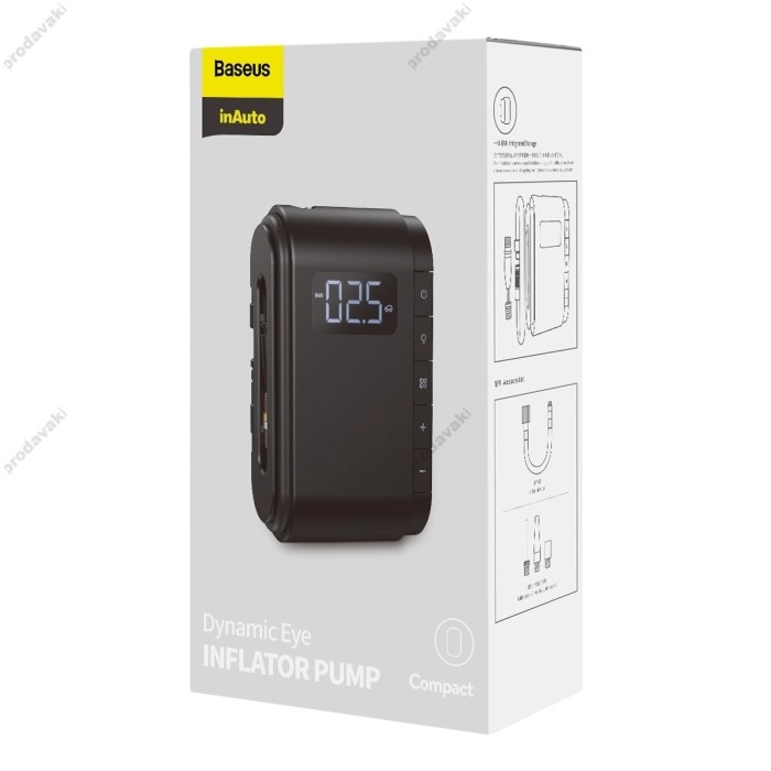 Автомобільний компресор насос Baseus Dynamic Eye Inflator Pump 4000 mAh Black (CRCQB03-01)