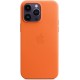 Чохол Leather Case Full MagSafe шкіряний iPhone 14 Plus Orange 