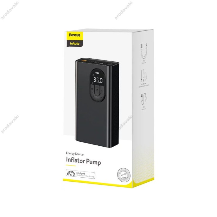 Автомобільний компресор насос Baseus Energy Source Inflator Pump 7500 mAh Black (CRNL040001)