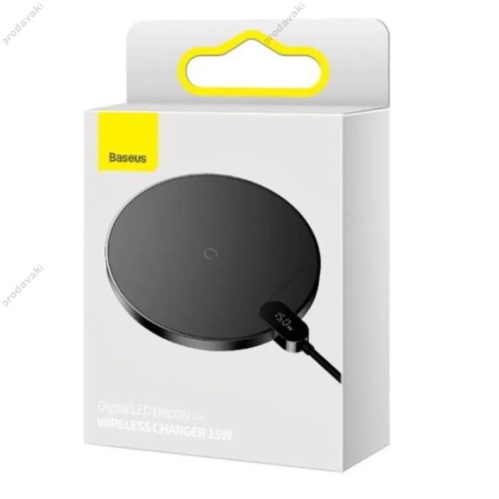 Бездротова зарядка Baseus Digital LED Display Gen 2 Wireless Charger 15W Black (CCED000001)