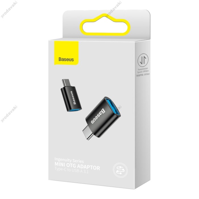 Перехідник Адаптер-перехідник Baseus Ingenuity Series Mini OTG Adaptor Type-C to USB-A 3.1 Blue (ZJJQ000003)