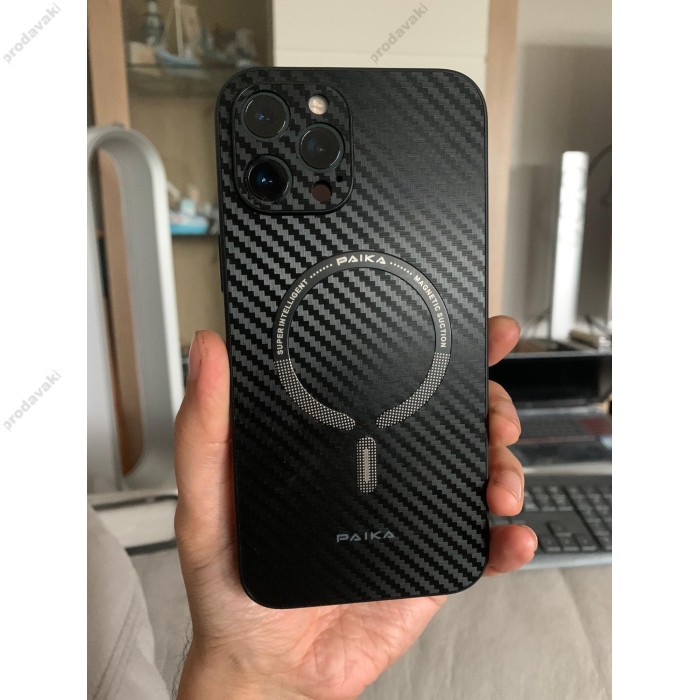 Чохол Carbon case with magsafe PAIKA для iPhone 14