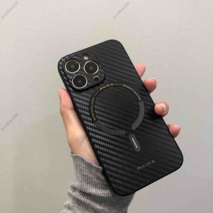 Чохол Carbon case with magsafe PAIKA для iPhone 14