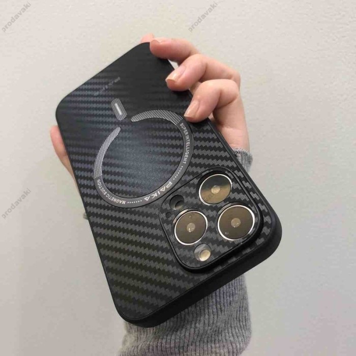 Чохол Carbon case with magsafe PAIKA для iPhone 14