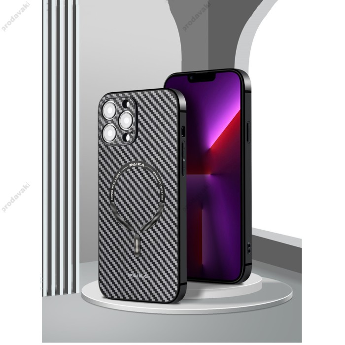 Чохол Carbon case with magsafe PAIKA для iPhone 14