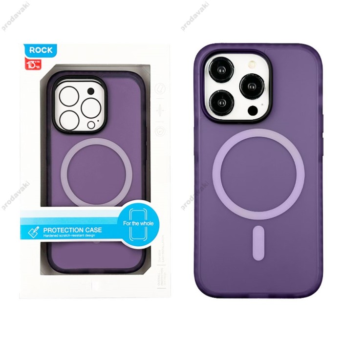 Чохол - накладка Rock Double-layer Armor Shield MagSafe Magnetic iPhone 14 Pro Max purple