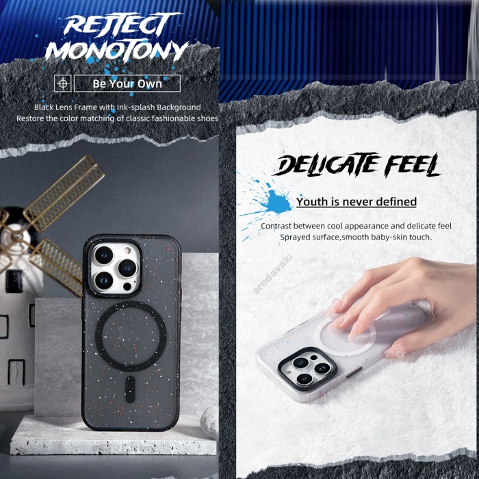 Чохол - накладка ROCK Guard Ink Splash MagSafe iPhone 14 Pro Max Black