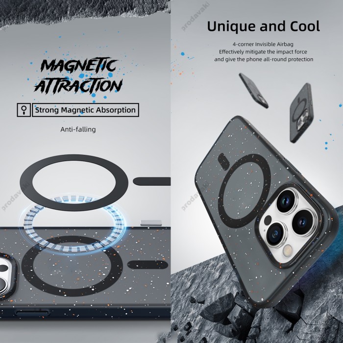 Чохол - накладка ROCK Guard Ink Splash MagSafe iPhone 14 Pro Max Black