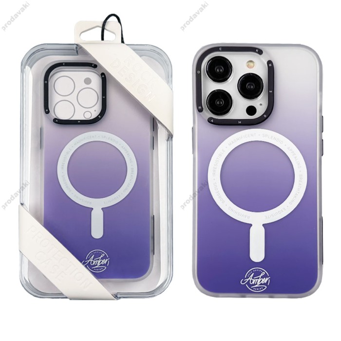 Чохол - накладка Rock InShare Amber Series MagSafe gradient iPhone 14 purple