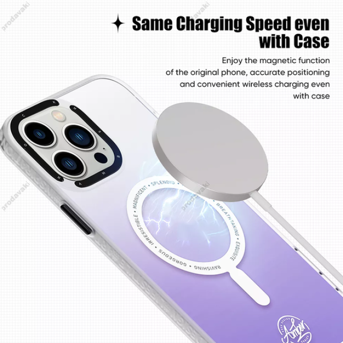 Чохол - накладка Rock InShare Amber Series MagSafe gradient iPhone 14 Black