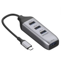 USB-Хаб Onten 95118U Multifunction Adapter 4в1 Type-C to 4xUSB 3.0 Grey