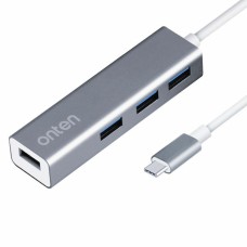 USB-Хаб Onten 9596 Multifunction Adapter 4в1 Type-C to 4xUSB 3.0 Grey
