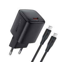 Мережевий зарядний пристрій ACEFAST A119 mini GaN fast charger Type-C cable 45W Black