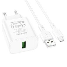 Мережевий зарядний пристрій Borofone BA72A Spring single port charger Micro USB cable 18W White