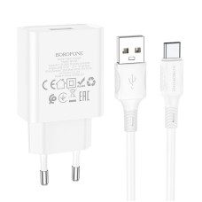 Мережевий зарядний пристрій Borofone BA74A Aspirer single port charger Type-C cable 10.5W White