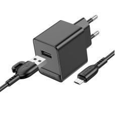 Мережевий зарядний пристрій Borofone BAS11A Frudite single port charger Micro USB cable 10.5W Black