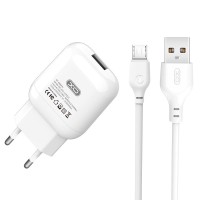 Мережевий зарядний пристрій XO L37 Home charger Micro USB cable 10.5W White