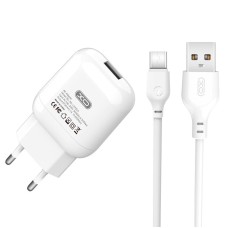 Мережевий зарядний пристрій XO L37 Home charger Type-C cable 10.5W White
