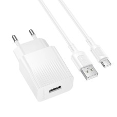 Мережевий зарядний пристрій Borofone BAS71A Source single port charger Type-C cable 10.5W White