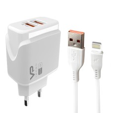 Мережевий зарядний пристрій Veron VR-C12L Home Charger Lightning cable 12W White