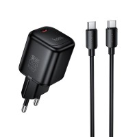Мережевий зарядний пристрій HOCO N84 Mini single port charger Type-C cable 45W Black