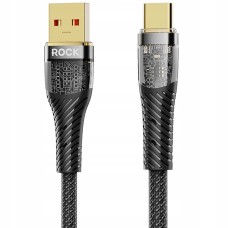 Кабель Rock Z21 Transparency Fast charging data cable USB to Type-C 100W 5A 1.2m Black