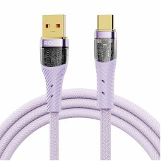 Кабель Rock Z21 Transparency Fast charging data cable USB to Type-C 100W 5A 1.2m Purple