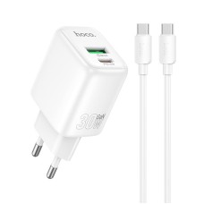 Мережевий зарядний пристрій HOCO N88 Seguro charger Type-C cable 30W White