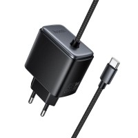 Мережевий зарядний пристрій HOCO C166A Surpass harger with built-in Type-C cable 65W Black
