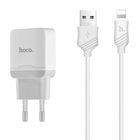 Мережевий зарядний пристрій Hoco C22A Lightning cable 12W White