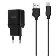 Мережевий зарядний пристрій Hoco C22A Micro cable 12W Black