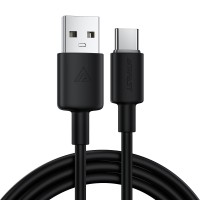 Кабель ACEFAST C25-04 silicone charging data cable USB to Type-C 3A 1.2m Black