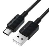 Кабель ACEFAST C26-04 silicone charging data cable USB to Type-C 3A 1.2m Black