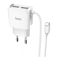 Мережевий зарядний пристрій HOCO C59A Mega joy Micro USB cable 10.5W White
