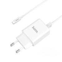 Мережевий зарядний пристрій Hoco C62A Victoria Micro cable 12W White